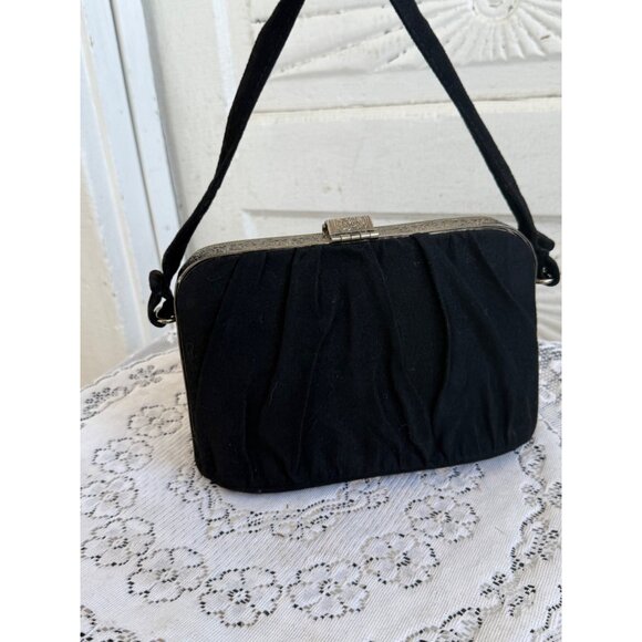 Vintage 60's Victorian Revival Evening Purse Ornate Repousse Frame - Picture 15 of 16